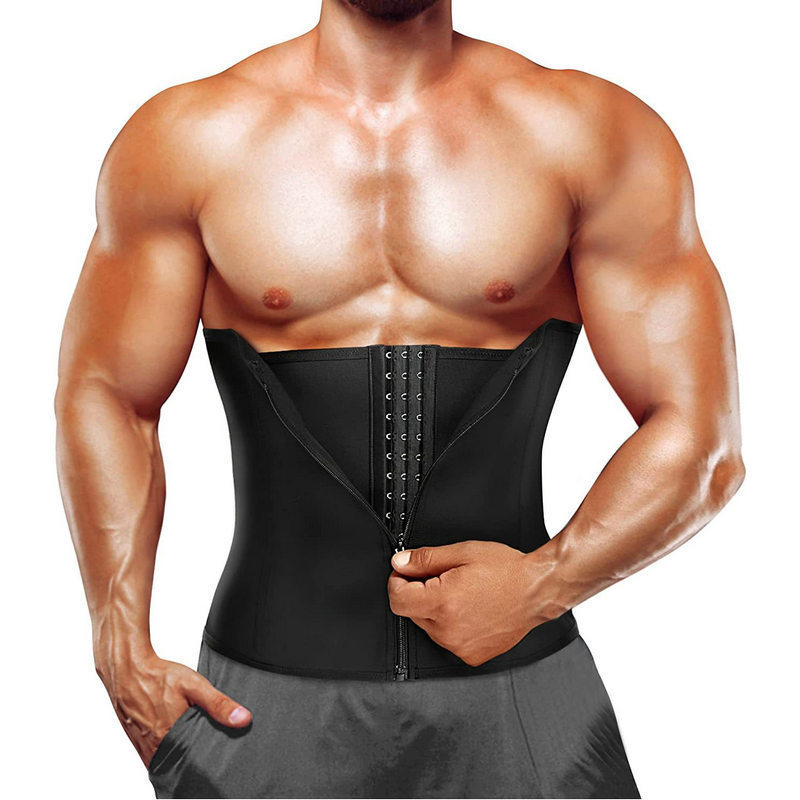 Neoprene Corset, Abdominal Belt, Abdominal Shaping Girdle, Sports Fitness Zipper Buttoned Men's Sweat Suit