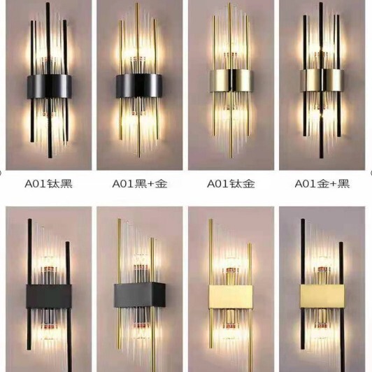 Special Offer Light Luxury Glass Wall Lamp Living Room Bedroom Hotel Bedside Lamp Personalized Designer Cross-Border Shipping Aisle Wall Lamp