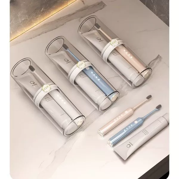 Light Luxury Style Toothbrush Storage Box, Portable Mouthwash Cup, Toiletries Organization Artifact, High-Looking Bathroom Desktop Storage