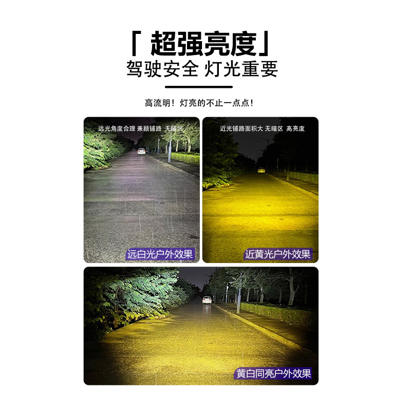 Lámpara de motocicleta super brillante led faro de vehículo eléctrico lente externa luz tangente luz fuerte de noche paseo lejos y cerca faro image 3