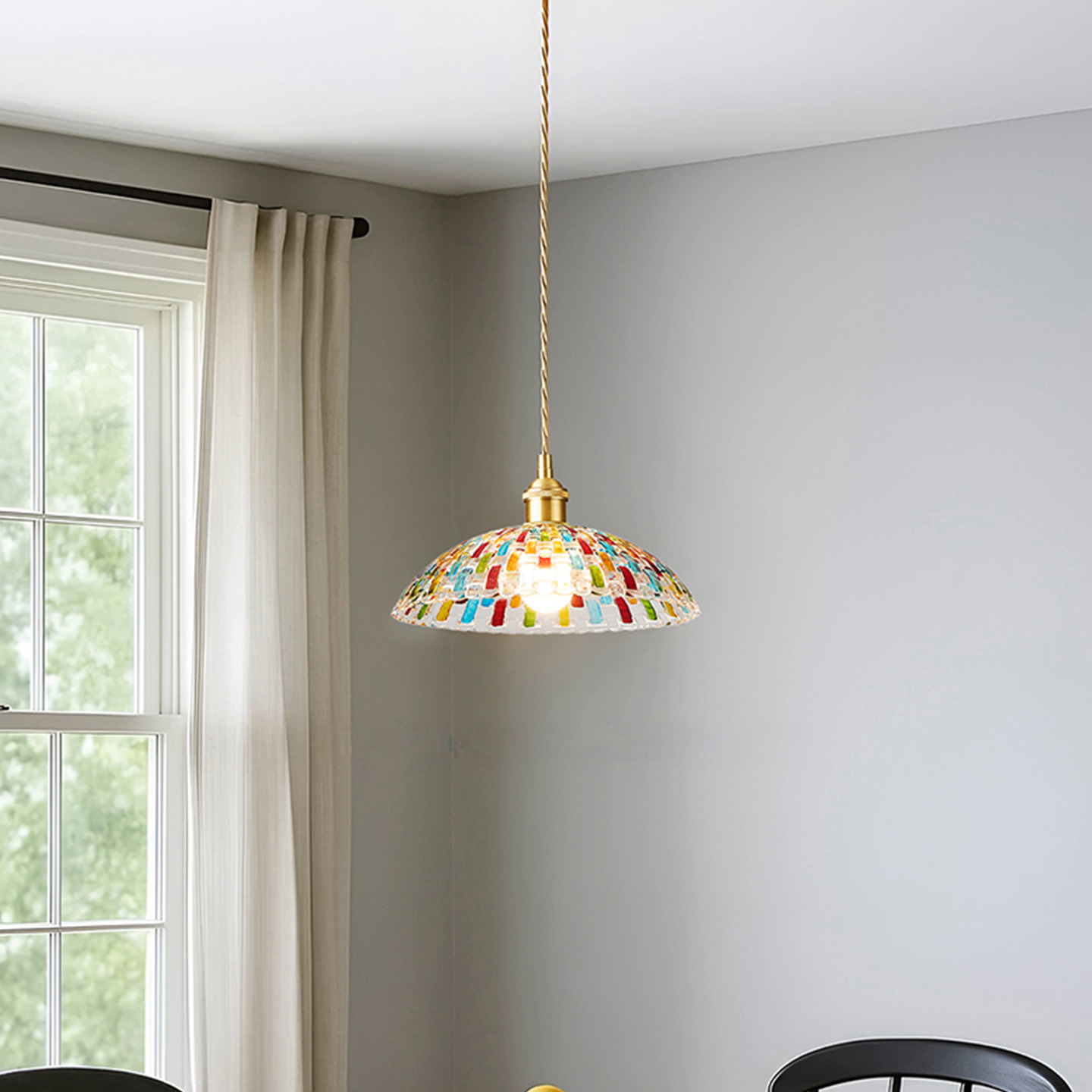 Nórdico simple estilo japonés retro restaurante dormitorio boda balcón ventana flotante lámpara de pasillo lámpara de vidrio rojo