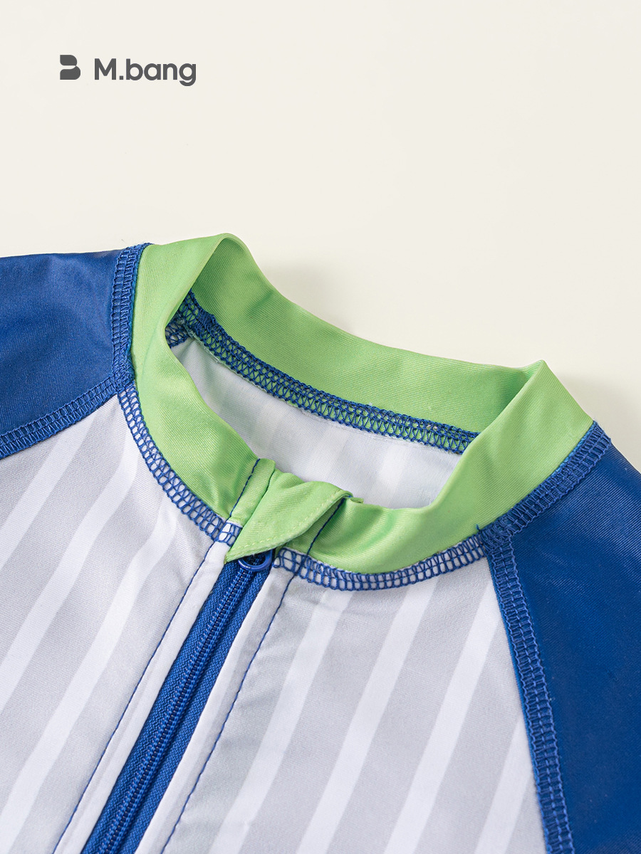 Youbao ropa para niños, trajes de baño al aire libre de verano, trajes de baño de moda, trajes de baño de una pieza de manga corta a juego con rayas de dibujos animados