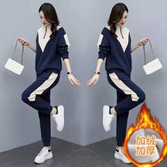 加厚加绒运动套装女秋冬2025新款韩版长袖卫衣休闲服两件套女
