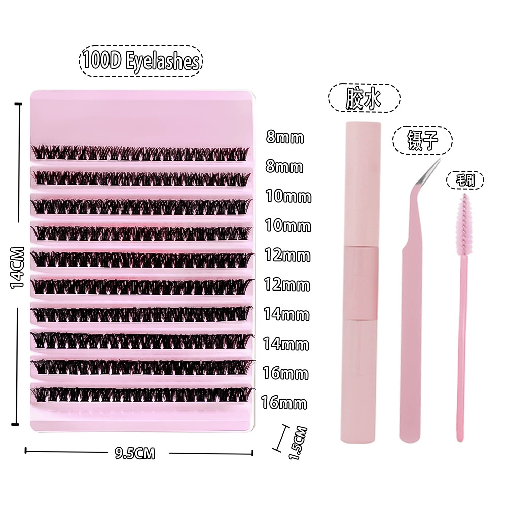 Сегментированная поддон для ресниц (DIY LASH 80P), щетинки для горячего расплавления, пинцет и набор клея