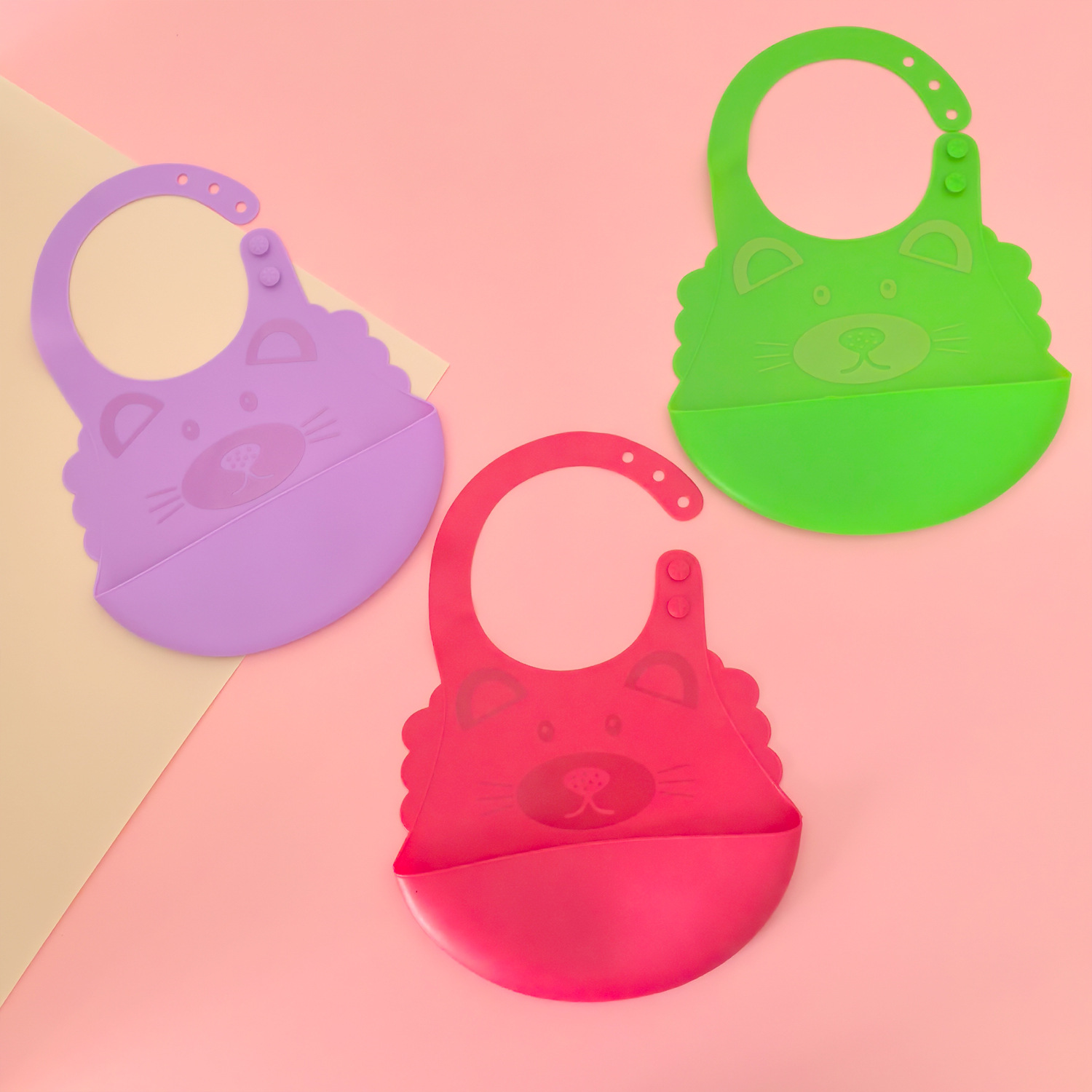 children's silicone waterproof eating bib for new born for food