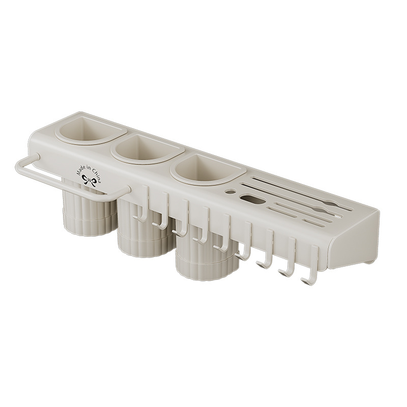 Caja de almacenamiento de palillos, estante para herramientas de cocina sin perforación montado en la pared, jaula para palillos domésticos, tubo para palillos multifuncional