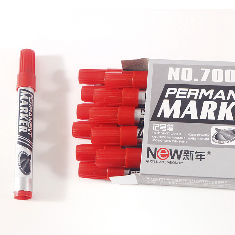 Pluma de marcado pluma de cabeza grande pluma aceitosa de logística expresa 10 Paquete Impermeable de secado rápido pluma de marcado de gran capacidad no borrable