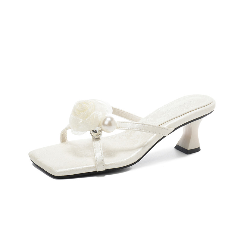 Women's Rhinestone Square-toed Sandals Heeled Fairy Style Shoes_voghion.com
