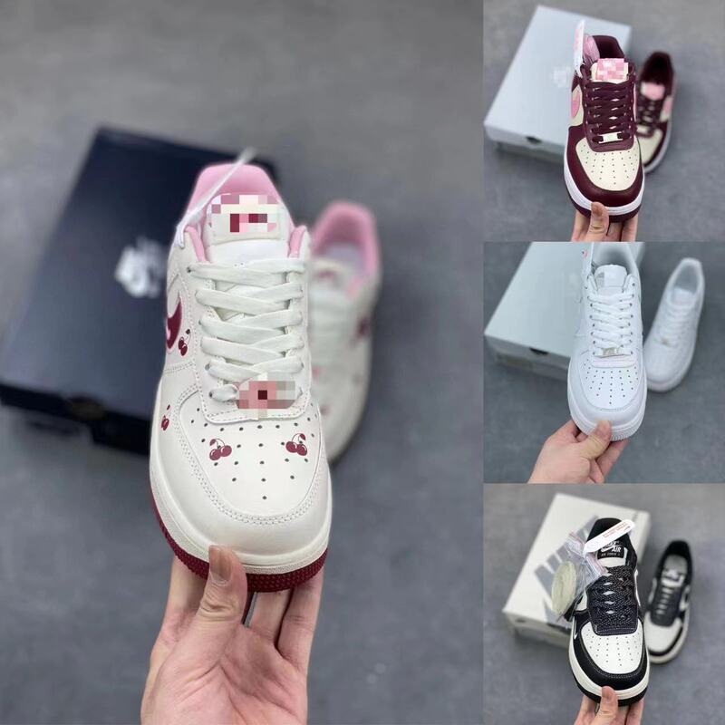 Putian High-Quality Air Force Cherry Valentine's Day White Pink Red White Blue Low-Top Couple Men's and Women's Shoes Casual Sports Sneakers