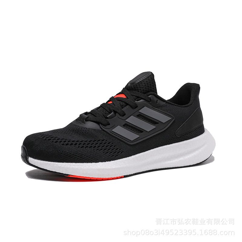 Hombres y mujeres de tres barras simples zapatos de correr de malla transpirable cómodos amortiguación desgaste zapatos deportivos casuales