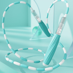 Silicone Jump Rope with Bamboo Nodes for Children, Signature Capability, Kindergarten Soft Bead Patterned Rope, Adjustable, Knot-Free Bead Node Jump Rope