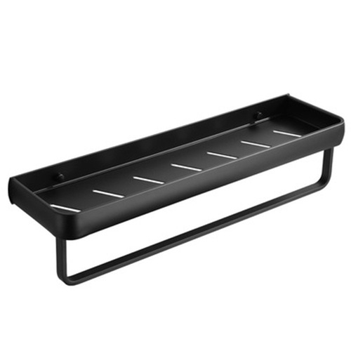 Space aluminum storage rack bathroom wall-mounted hole-free bathroom towel rack bathroom white storage and organization shelf