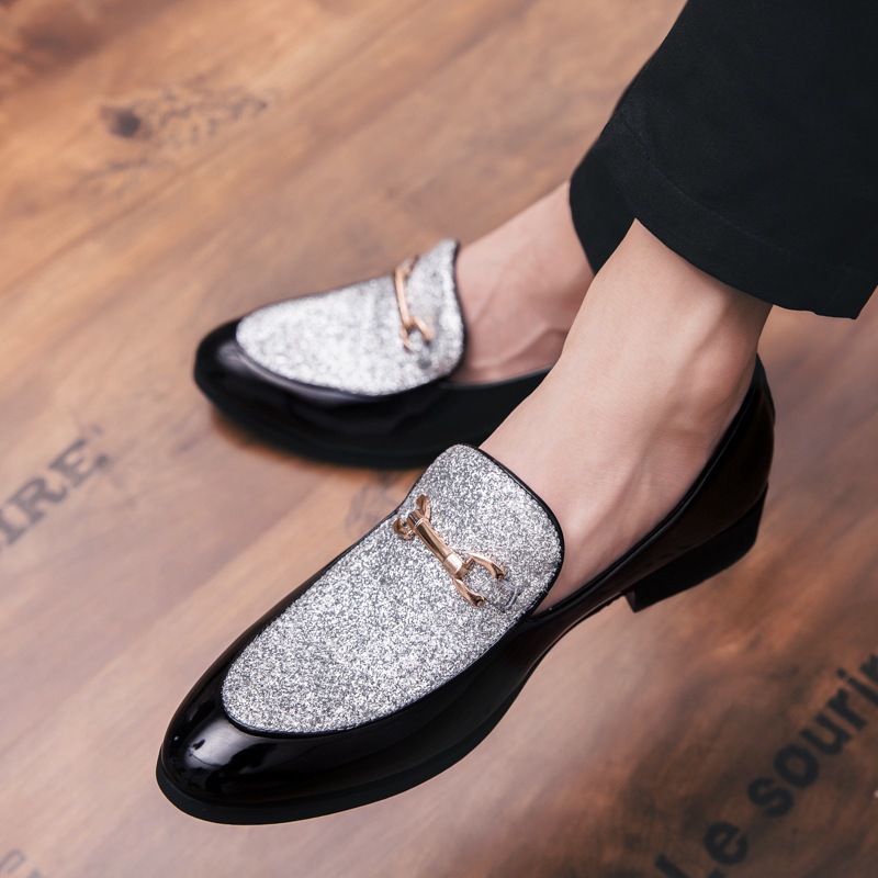 Cross-Border Spring Men's Slip-On Leather Shoes, British Style Formal Business Casual Shoes, Fashionable Loafers, Men's Shoes