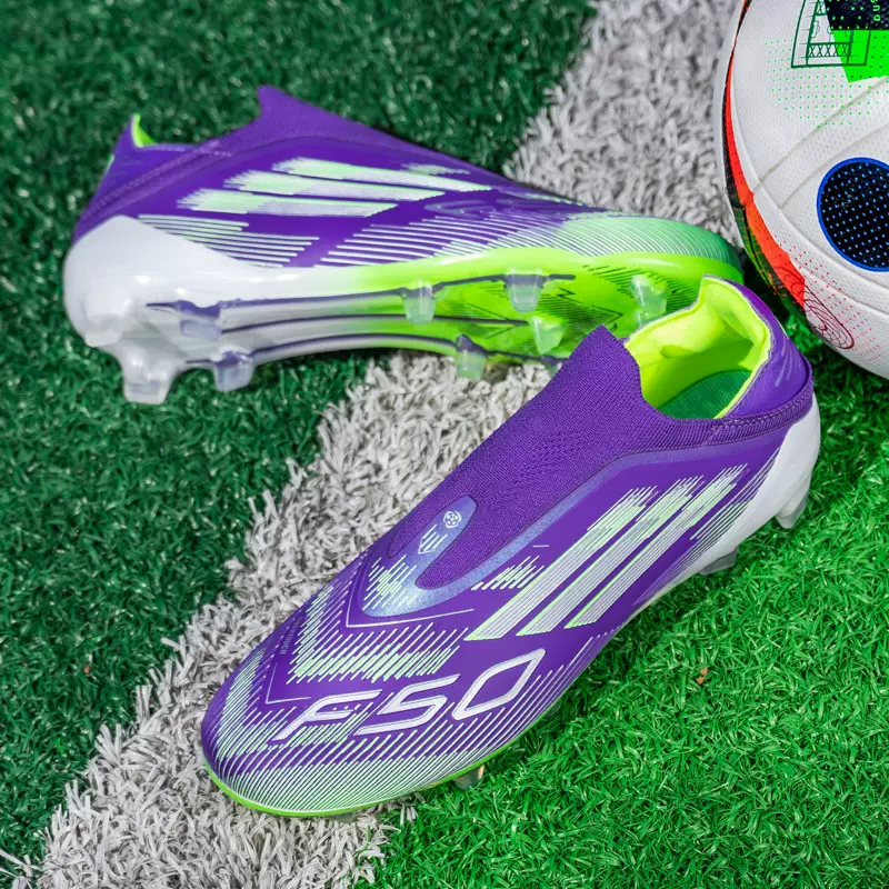 跨境新款莆田飞织足球鞋男低帮F50青少年人造草地训练长钉运动鞋