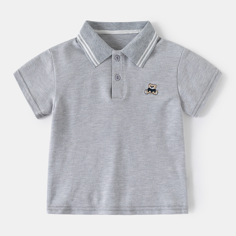 男児Polo 2025年夏新作子供ストライプ半袖男児赤ちゃんストライプ半袖ポロシャツファッション|undefined