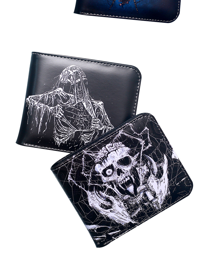 Men's Skull PVC Open Wallets display picture 5
