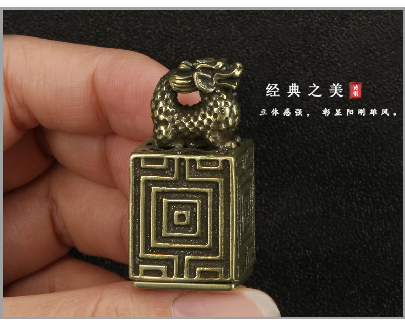 手工雕刻仿古董古玩杂项文房四宝古黄铜印章摆件石狮印章收藏| eBay