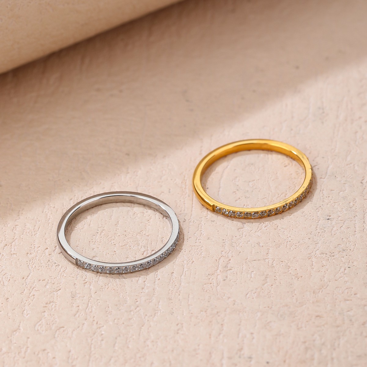 2022年新款微镶钻钛钢戒指不掉色时尚轻奢小众设计高级感食指戒指