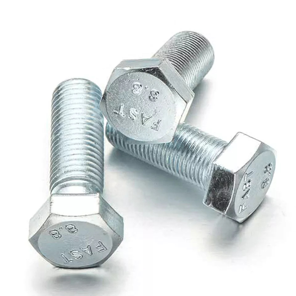 宁波螺丝厂热销螺栓六角头蓝白锌10.9级螺栓