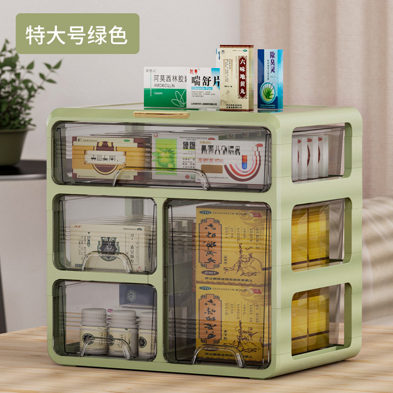 家庭用大容量医薬ボックスデスクトップ家庭用常備薬ボックス多層引き出し式薬物収納ボックス|undefined