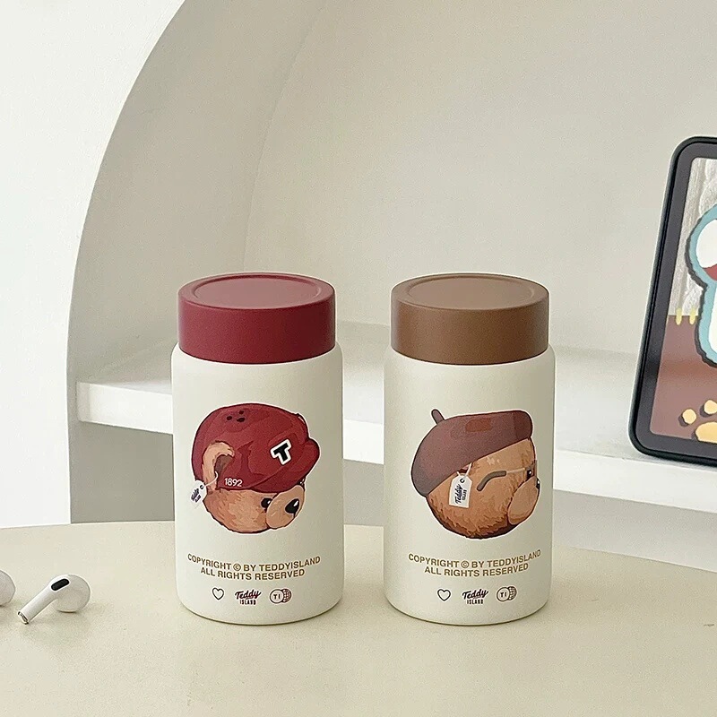 Teddy Co-Branded Mini Pocket Cup Stainless Steel Thermos Cup Gift Water Cup Cute Portable Men's and Women's Cup Gift