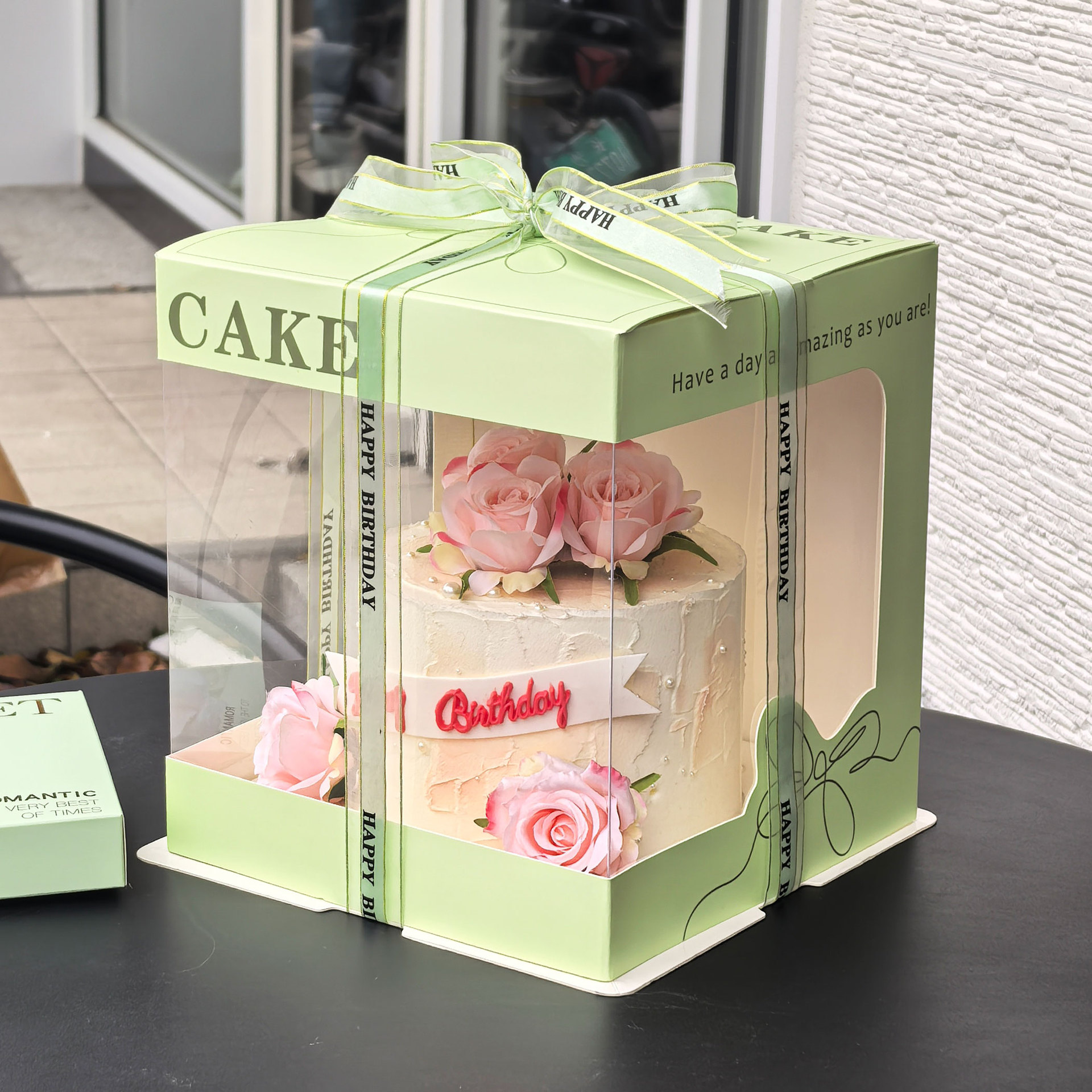 Tapa sin descuento nueva caja de pastel caja de embalaje caja de pastel de cumpleaños transparente caja de pastel de cumpleaños 68 6,80 doble capa más alta