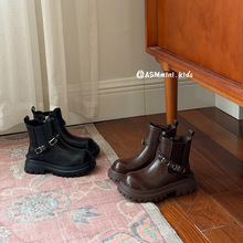 儿童好版型帅气马丁靴2025冬季新款男童英伦风保暖棉靴女童皮靴子