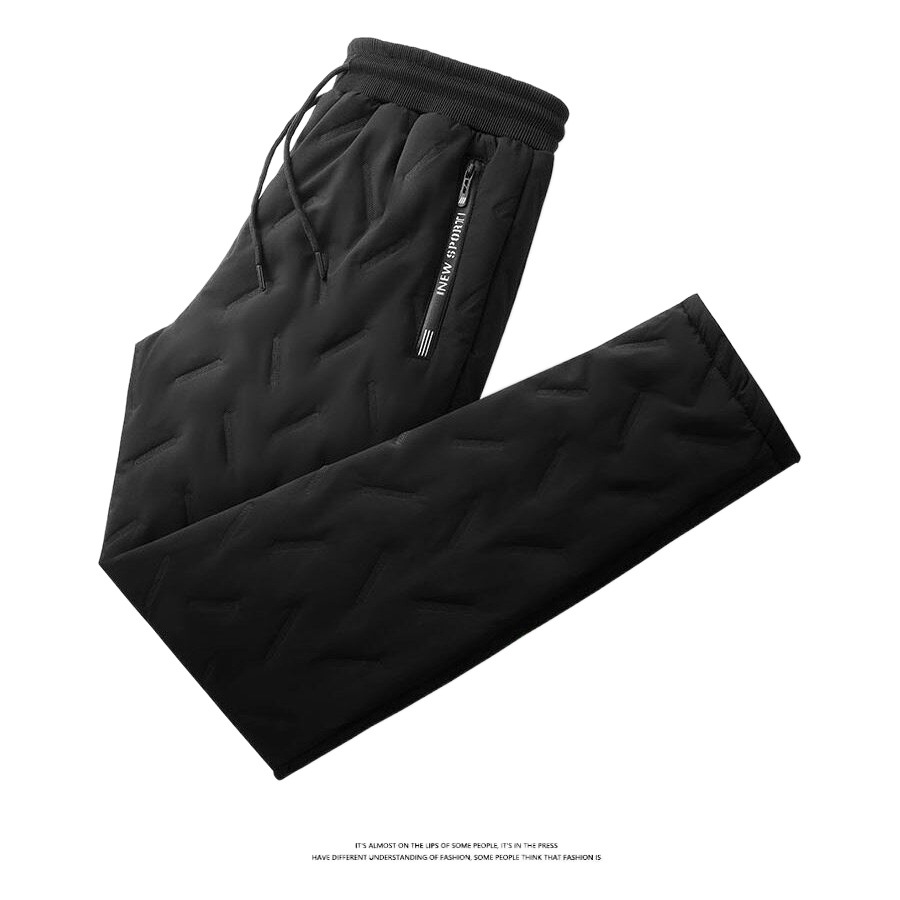 Pantalones de algodón de lana de cordero de invierno extra grande para hombre ropa exterior caliente suelta recta casual pantalones atados al tobillo