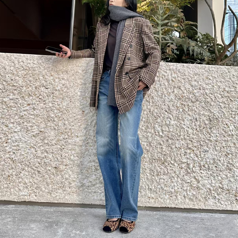 Autumn and Winter Imported Bossa Turkish Fabric Jeans! Traceable! High-Waisted, Slimming, Straight-Leg, Wide-Leg Jeans