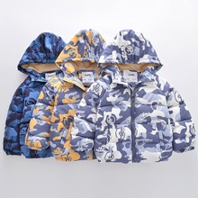 2025冬季新款儿童羽绒棉服迷彩印花男童宝宝棉衣中小童冬季面包服