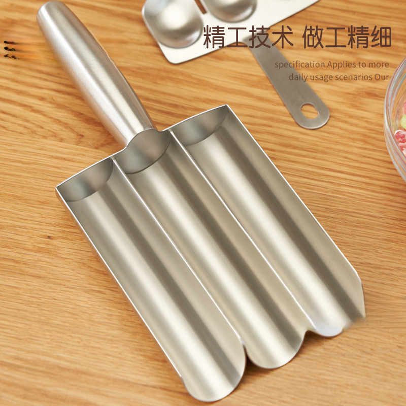 不锈钢肉丸制作器 三联家用鱼丸虾滑模具 饭团肉馅料理肉丸神包邮|undefined