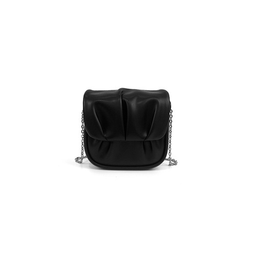 Mini small bag for women summer 2024 trend pleated cloud small square bag fashionable versatile chain crossbody saddle bag