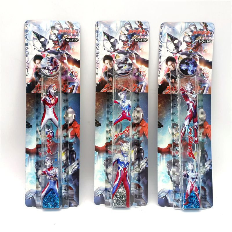 Valor facial alto 30cm alargado regla de arena flotante plegable con líneas onduladas lindas para estudiantes especiales de dibujos animados regla recta