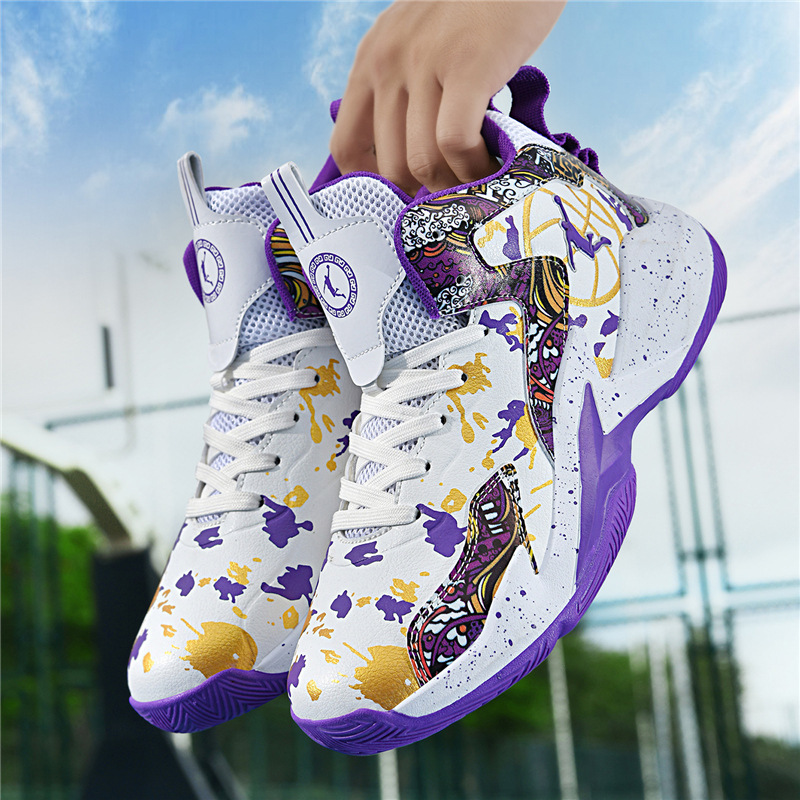 Cross-Border Breathable Basketball Shoes for Men and Women in Spring and Summer New Wear-Resistant Professional Practical Sports Shoes for Teenagers Waterproof Trendy Shoes Cross-Border Breathable Basketball Shoes for Men and Women in Spring and Summer New Wear-Resistant Professional Practical Sports Shoes for Teenagers Waterproof Trendy Shoes