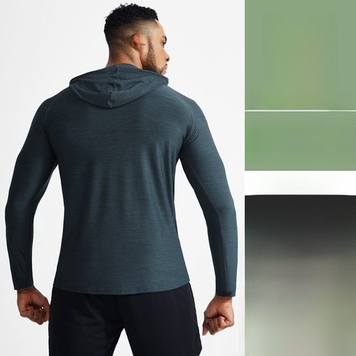 Loose Hooded Long-Sleeve Thin Men's Quick-Dry Sweat-Wicking Training Warm-Up Running Basketball Shorts Fitness Clothing