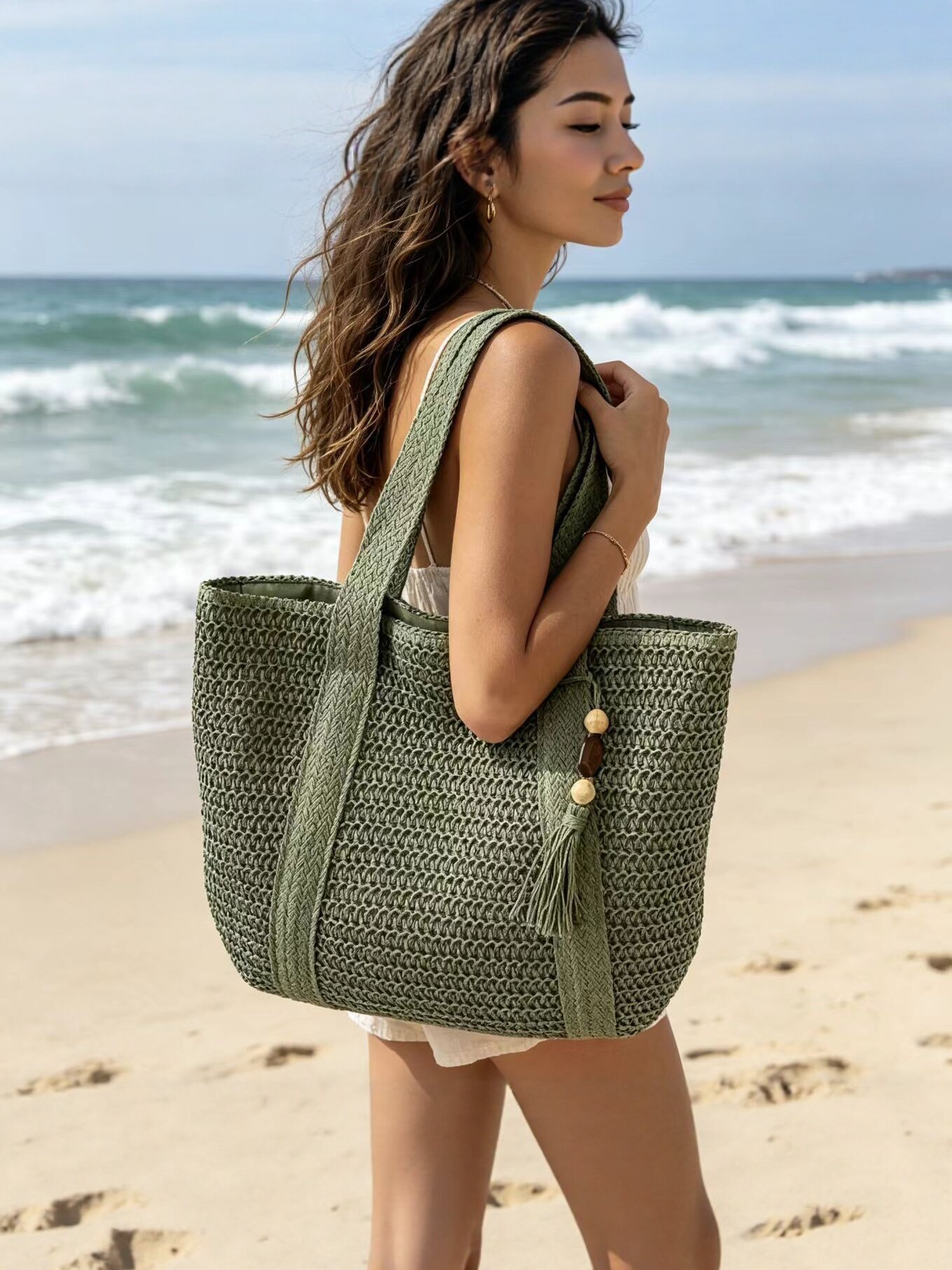 Beach woven universal fashionable straw summer capacious…
