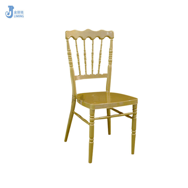 Hotel de oro Silla de comedor Castillo silla metal silla trasera Silla minimalista moderna de la boda del hotel silla del banquete