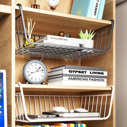 Manufacturer wholesale kitchen wall cabinet hanging basket storage shelf layered organizer wardrobe hanging storage rack medium size
