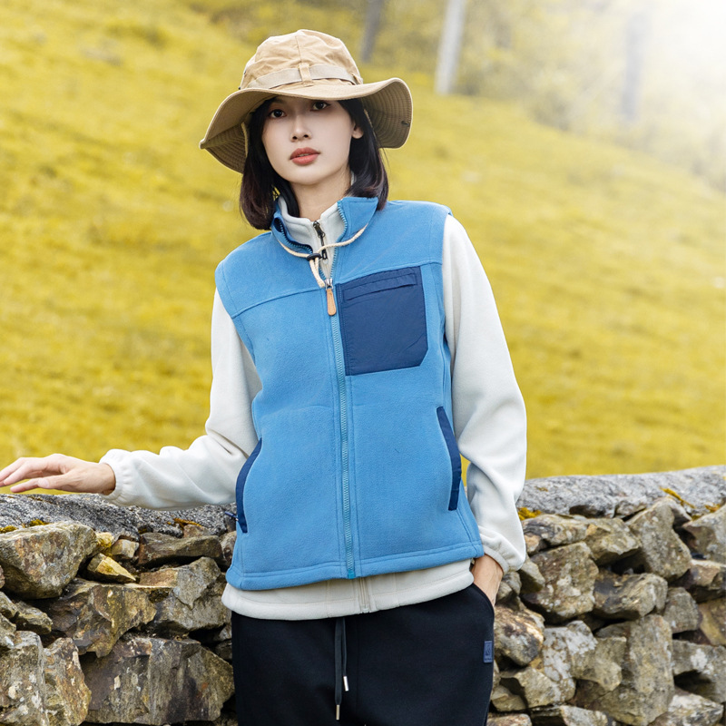 Ropa de terciopelo al aire libre de mujeres otoño y invierno chaleco de terciopelo de doble cara chaleco caliente para hombres chaleco delgado y delgado abrigo sin manga image 12