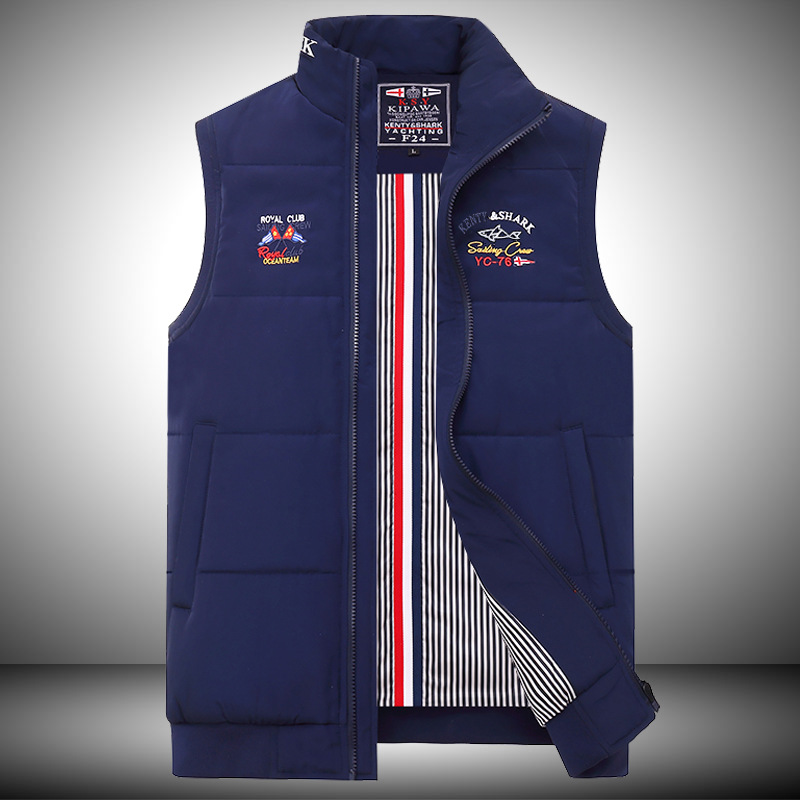 [PA] Kendi Shark Autumn and Winter Cotton Vest Men's Large Size Vertical Collar Waistcoat 533 Cotton Vest