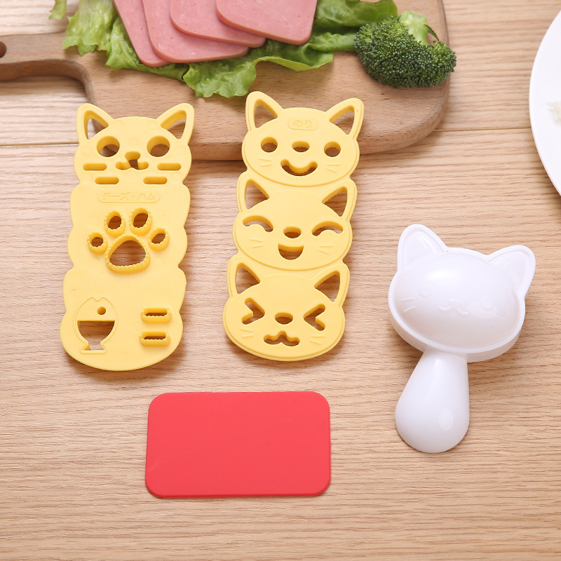 小猫咪饭团模具DIY卡通儿童便当模具 创意做米饭动物造型寿司工具