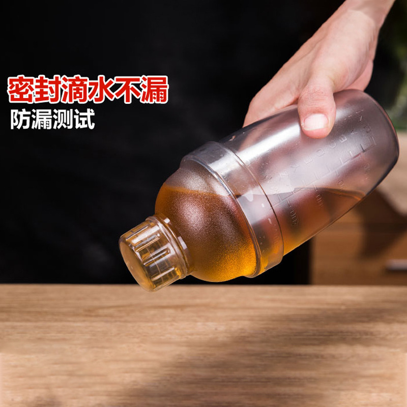Coctelera coctelera mano taza PC resina Shaker leche tienda de té suministros con escala onza al por mayor