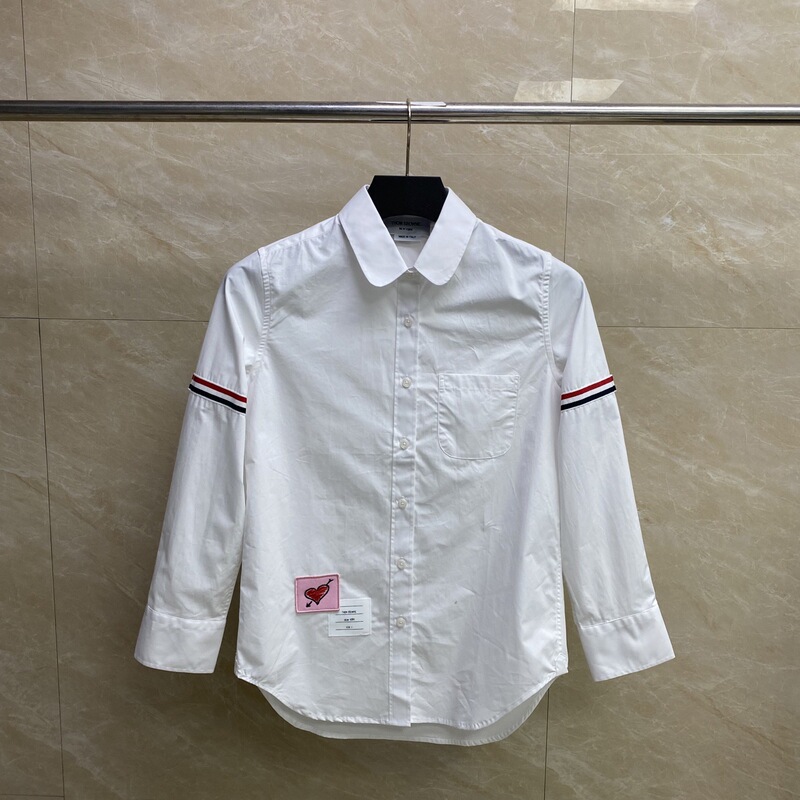 Tb Factory Direct Sales New Spring and Summer Qixi Limited Edition Double Sleeve Butterfly Collar Women's Shirt Casual, Comfortable and Versatile