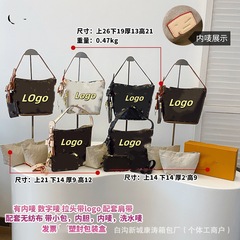 L家新款水桶包三件套高版本老花女包三彩蝴蝶结单肩斜挎包包包批