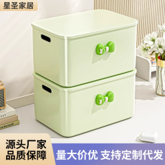 ホームデスクトップスナック雑貨収納ボックスおもちゃ収納ボックスプラスチック防塵大容量厚みのある蓋付き収納ボックス