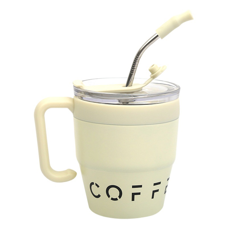 Taza de café de acero inoxidable taza de vacío taza de agua para hombres y mujeres taza de oficina con tapa