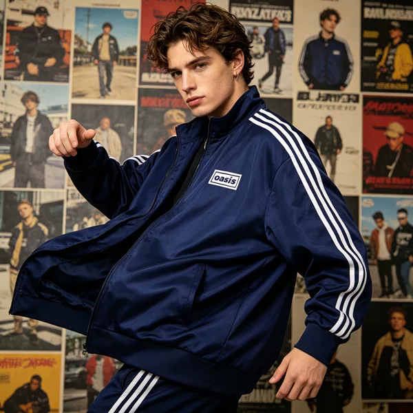 AD x Oasis Tour Flame Bird Football Sports Jacket Trendy Loose Long Sleeve T-Shirt
