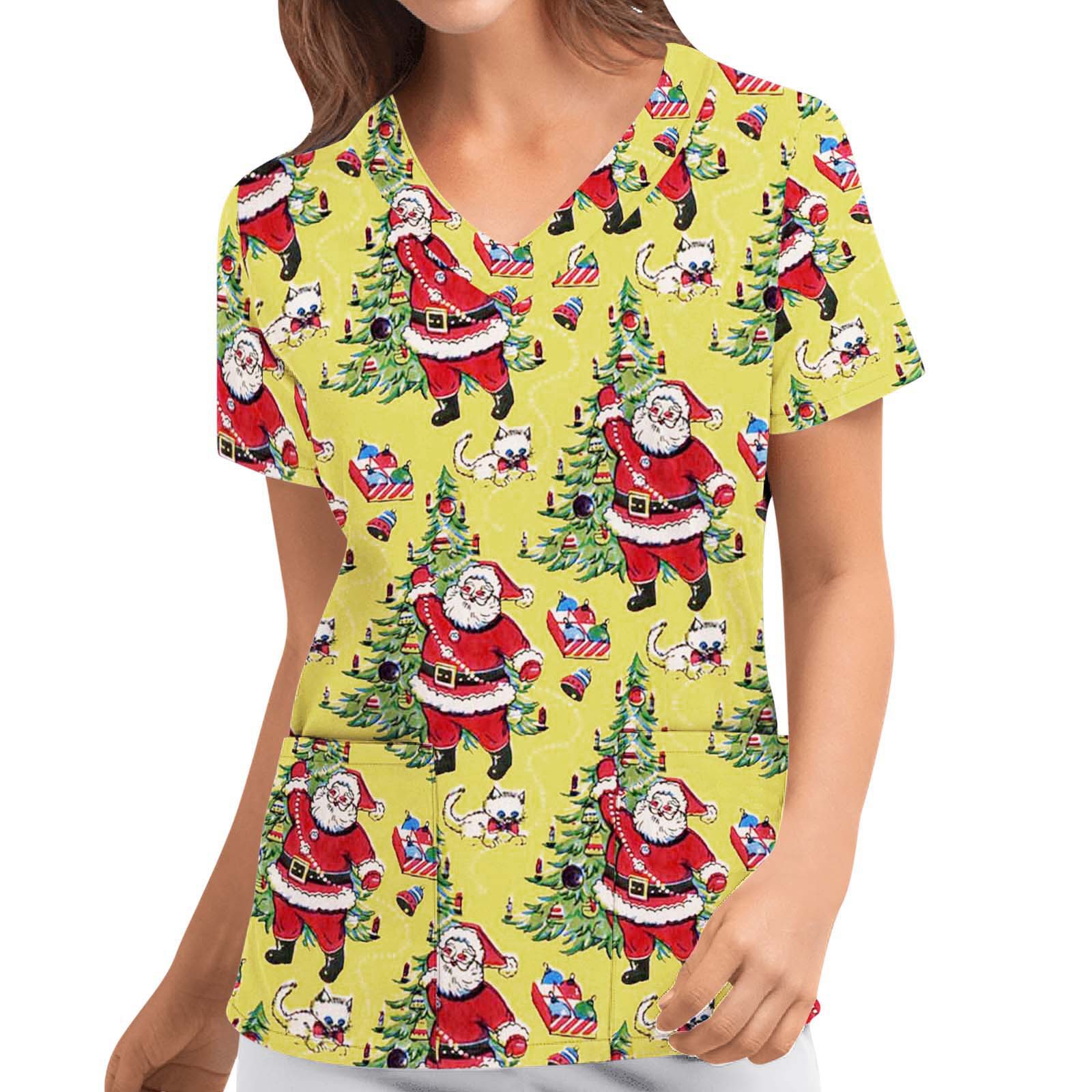 Christmas Festival Printing Pattern Women'S Gender Wholesale Women'S Christmas Printing Short Sleeve Printing T-Shirts