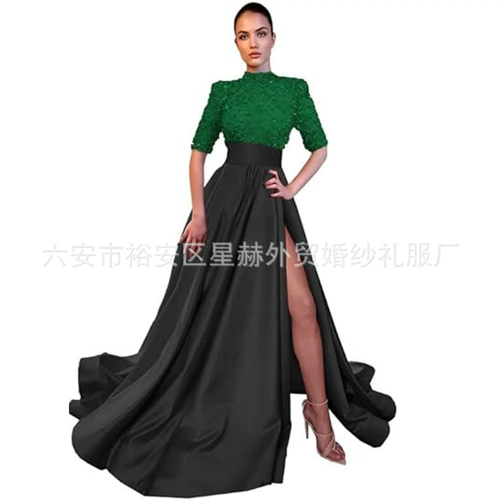 Элегантное вечернее платье, длинная юбка, ногти/ювелирнаяSequins? Nail sequins translates to ногтевая sequins. Better: sequins on nails? In context product title: