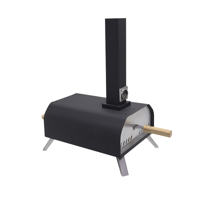 Horno de pizza de stock de comercio electrónico transfronterizo con termómetro, horno de pizza portátil plegable, horno de pizza comercial doméstico